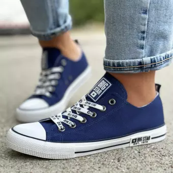 Granatowe tekstylne trampki damskie Big Star Kk274103