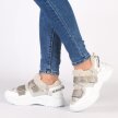 Srebrne sneakersy damskie NAVY DOT 56004
