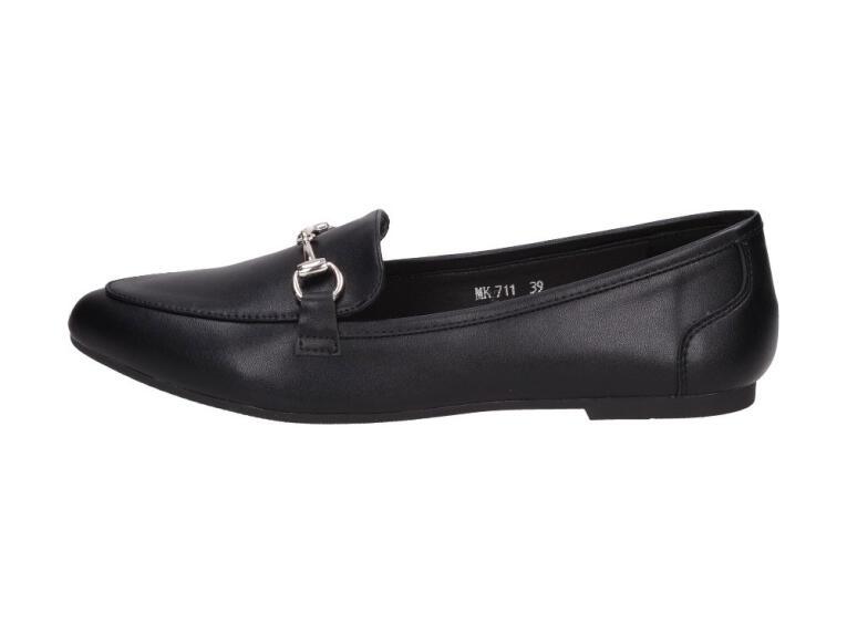 Czarne mokasyny damskie SERGIO LEONE MK711 PU