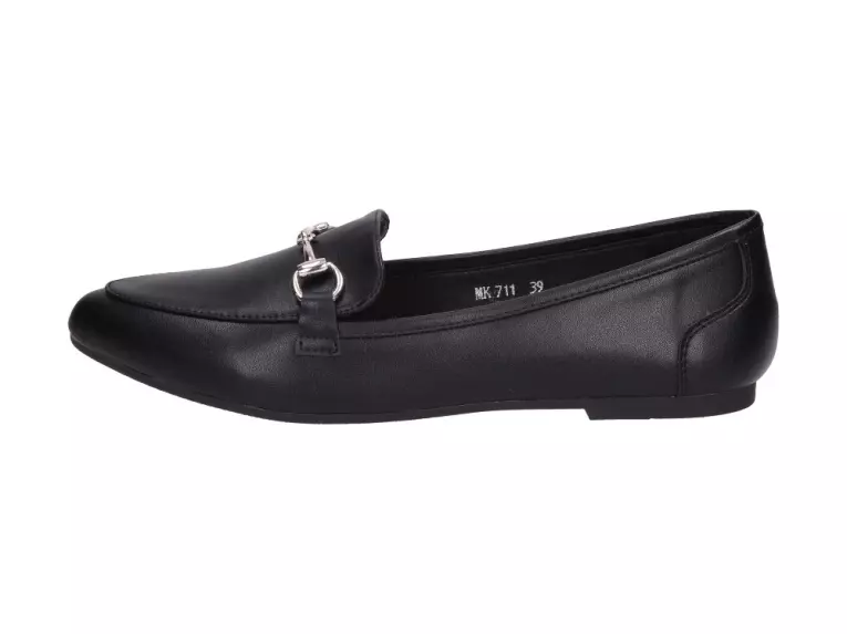 Czarne mokasyny damskie SERGIO LEONE MK711 PU