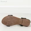 Czarne płaskie sandały damskie S.Barski Ss27-79