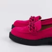 Fuksjowe loafersy damskie, zamszowe mokasyny POTOCKI 12112
