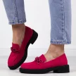 Fuksjowe loafersy damskie, zamszowe mokasyny Potocki 12112