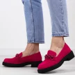 Fuksjowe loafersy damskie, zamszowe mokasyny Potocki 12112
