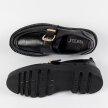 Czarne loafersy damskie, mokasyny z klamrą VINCEZA 58184