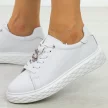 Białe wt skórzane sneakersy damskie Sergio Leone Sp110