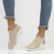 Beżowe sneakersy damskie na koturnie FILIPPO DP3551/22
