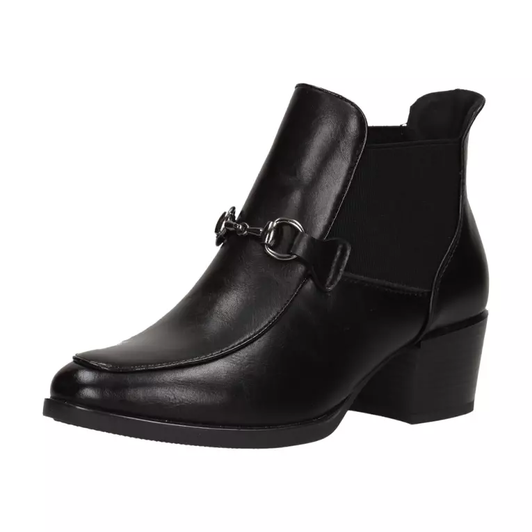Czarne botki damskie na obcasie VINCEZA 10786 PU