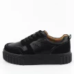 Czarne skórzane sneakersy damskie na platformie Filippo Dp4913/24