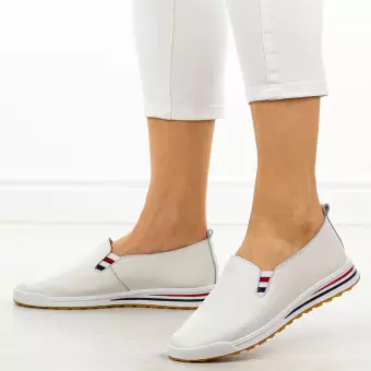 Białe skórzane półbuty damskie Filippo Dp3510/25