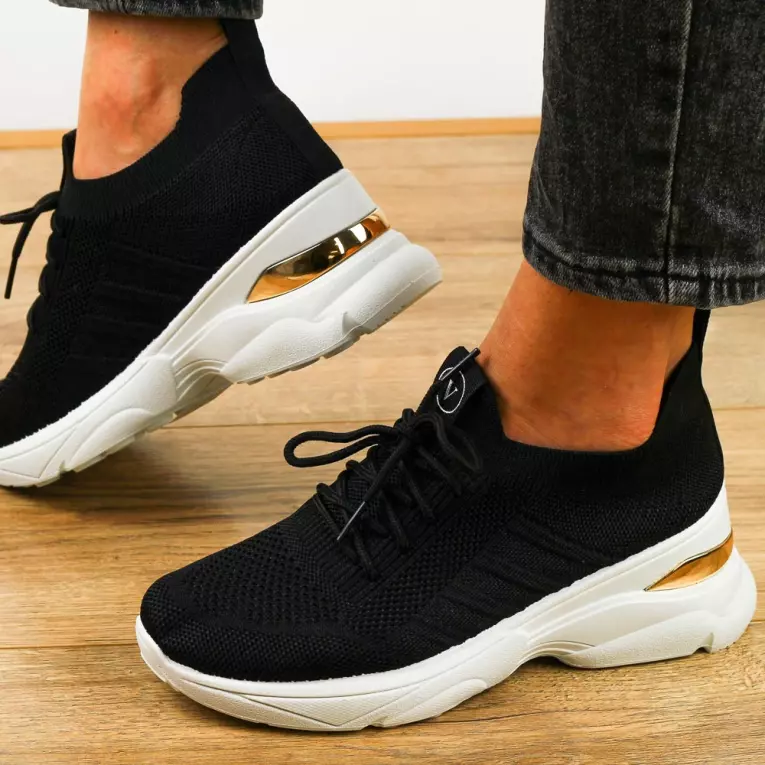 Czarne buty damskie sportowe VINCEZA 13576