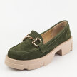 Khaki skórzane mokasyny damskie Filippo Dp6100/24