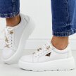 Białe skórzane sneakersy damskie na platformie Filippo Dp6382/24