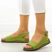 Khaki skórzane sandały damskie T.Sokolski 306