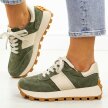 Khaki skórzane półbuty damskie Filippo Dp7112/25
