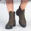 Skórzane botki damskie na obcasie T.SOKOLSKI 2617-2 KHAKI