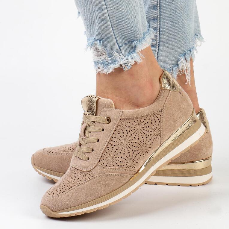 Beżowe sneakersy damskie, półbuty JEZZI 2169-1