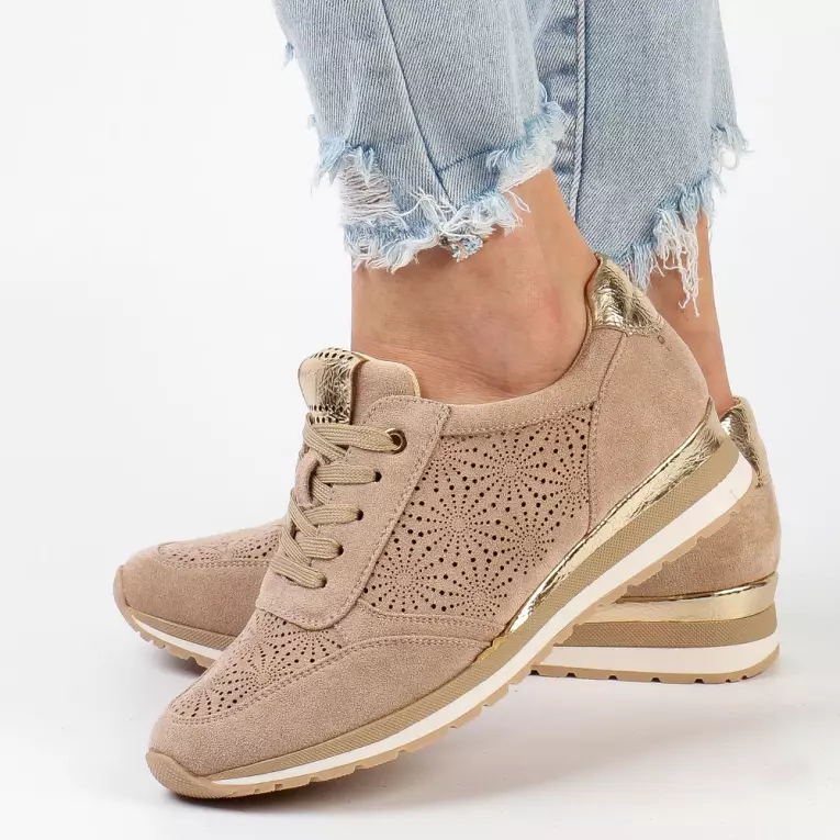 Beżowe sneakersy damskie, półbuty JEZZI 2169-1