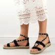 Czarne espadyle damskie, sandały S.Barski 33132