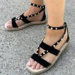Czarne espadyle damskie, sandały S.BARSKI 33132