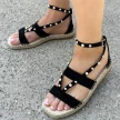 Czarne espadyle damskie, sandały S.BARSKI 33132