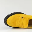 Żółte zamszowe POLSKIE mokasyny damskie na słupku, loafersy DEONI D207