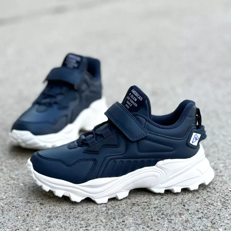 Granatowe sportowe buty dziecięce AMERICAN CLUB AA17/22