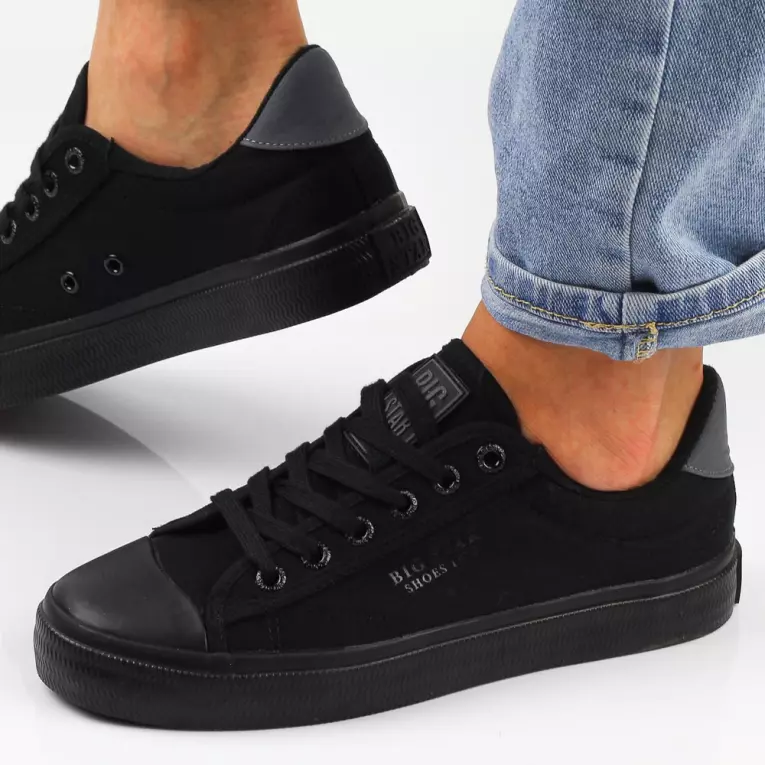 Czarne tekstylne trampki damskie BIG STAR LL274092