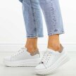 Białe skórzane sneakersy damskie na platformie Filippo Dp6739/25