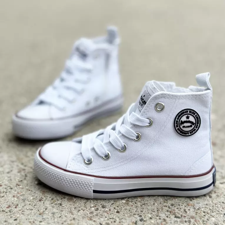 Białe trampki dziecięce AMERICAN CLUB 9120k